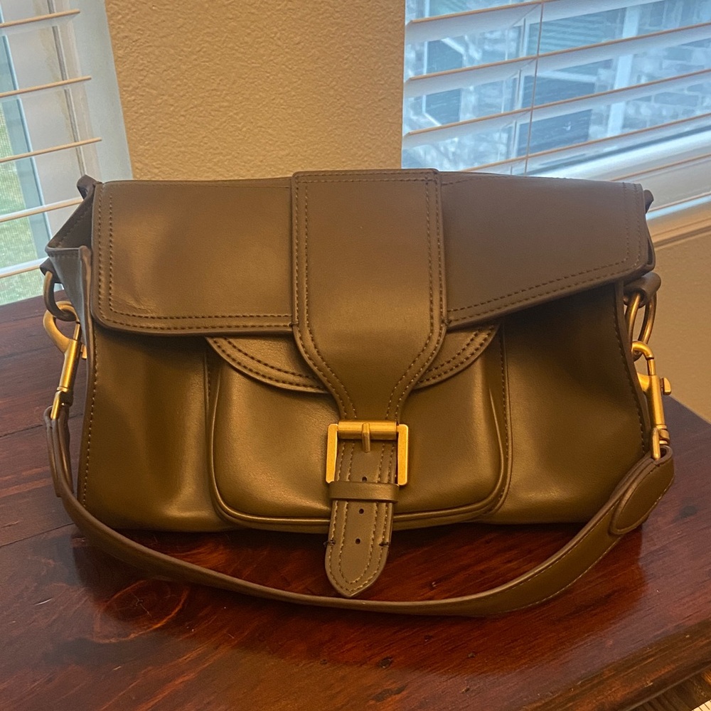 Elegant ZARA Olive Green Leather Bag